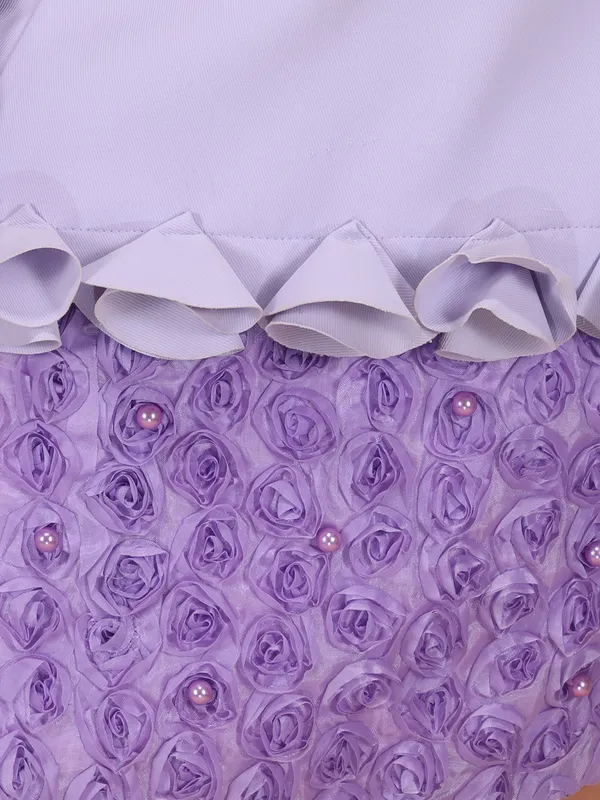 Girls_Purple_A-Line_Knee_Length_Dress_Round_Neck_Sleeveless_Floral_Breathable_Fabric