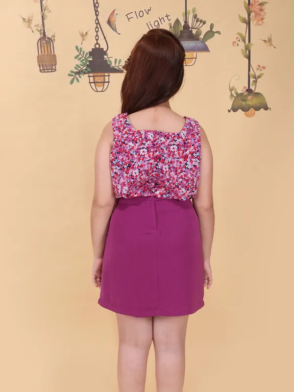 Girls_Purple_Shift_Knee_Length_Dress_Round_Cowl_Neck_Sleeveless_Party_Dress