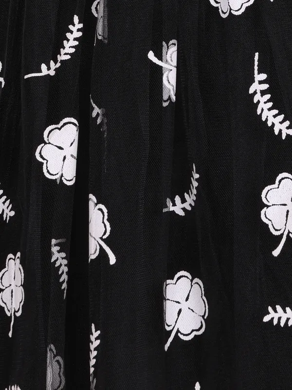 Girls_Black_Fit_And_Flare_Knee_Length_Dress_V_Neck_Short_Sleeve_Party_Dress