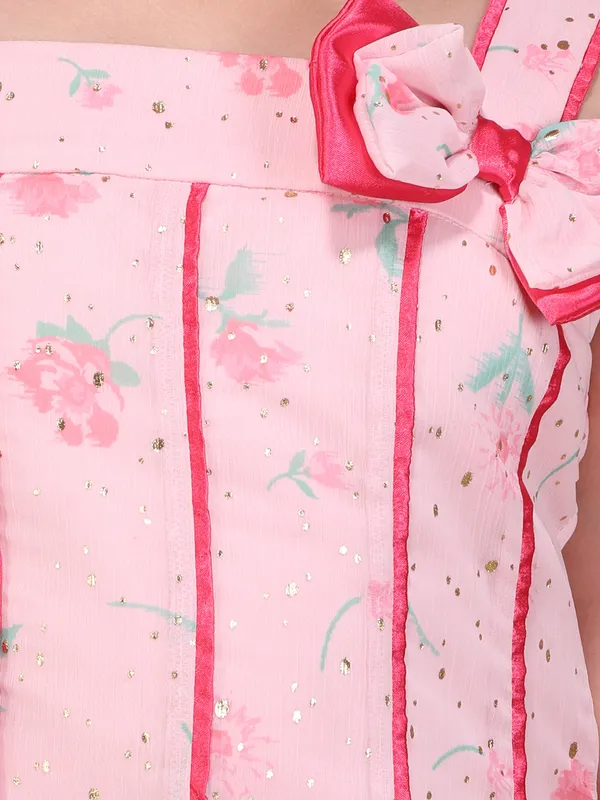 Cutecumber_Girls_CORALPINK_Fit_and_Flare_Knee_Length_Dress_Shoulder_Strap_Sleeveless_Georgette_Party_Outfit_Zip_Closure_Printed_Casual_Birthday_for_Baby_Girls_&_Kids_Age_1-15_Yrs