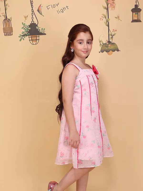 Cutecumber_Girls_CORALPINK_Fit_and_Flare_Knee_Length_Dress_Shoulder_Strap_Sleeveless_Georgette_Party_Outfit_Zip_Closure_Printed_Casual_Birthday_for_Baby_Girls_&_Kids_Age_1-15_Yrs