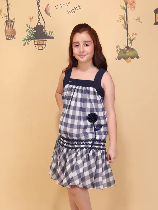 Cutecumber_Girls_Navy_Checked_A-Line_Dress_Sleeveless_Cotton_Casual_Party_Casual_Outfit_with_Square_Neck_Zip_Closure_Stylish_Summer_Dress_for_Baby_Girls_&_Kids_Age_1-15_Yrs