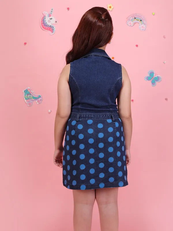 Cutecumber_Girls_Blue_Denim_Fit_&_Flare_Dress_Sleeveless_Polka_Dot_Party_Birthday_Outfit_with_Collar_Neck_Button_Closure_Stylish_Casual_Dress_for_Baby_Girls_&_Kids_Age_1-15_Yrs