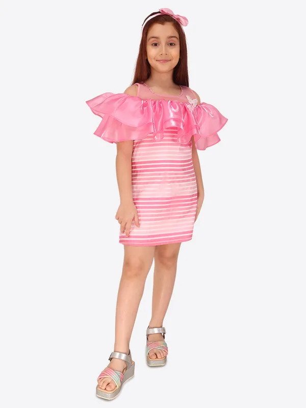 Pink_Cape_Sleeve_Shift_Dress_for_Girls