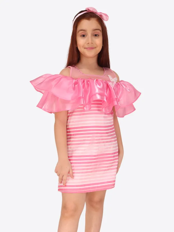 Pink_Cape_Sleeve_Shift_Dress_for_Girls