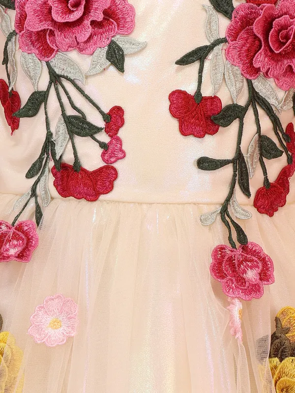 Cutecumber_Girls_Cream_Summer_Party_&_Casual_Birthday_Outfit_Net_Fabric_Fit_&_Flare_Dress_with_Floral_Applique_Sleeveless_Embroidered_Bodice_Flared_Hem_Zip-Closure_for_Baby_Girls_&_Kids_Age_1-15_Yrs