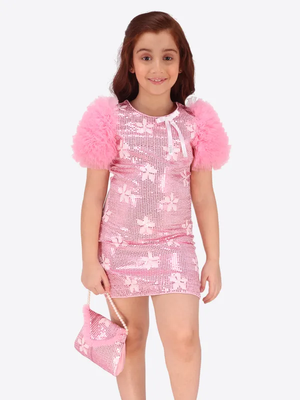 Cutecumber_Girls_Pink_Sequin_Dress_with_Laser_Embellishments_&_Bow_Detail