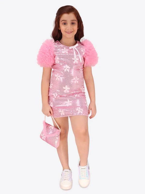 Cutecumber_Girls_Pink_Sequin_Dress_with_Laser_Embellishments_&_Bow_Detail