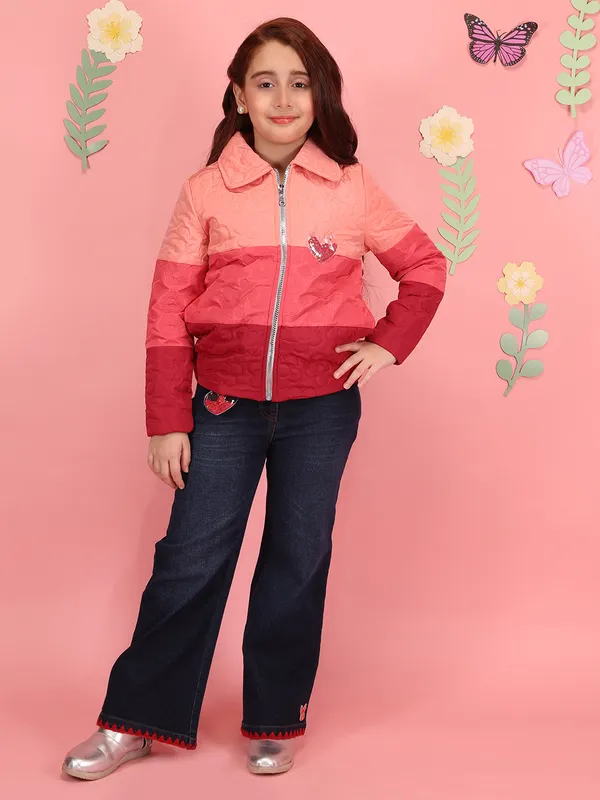 Cutecumber_Girls'_Winter_Jacket_Red_&_Pink_Color_Shirt_Collar_Neck_Full_Sleeve_Quilted_Bomber_Heart_Embellished_Stylish_Front_Zipper_Closure_Fancy_Casual_Outfit_for_Baby_Girls_&_Kids_Age_1-15_Yrs