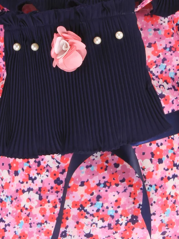 Cutecumber_Girls_Georgette_Floral_Printed_Cold_Shoulder_Pink_Shift_Dress_with_Sling_Bag.CC7184D-PINK