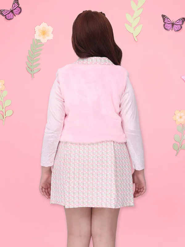 Cutecumber_Girls_Pink_Winter_Party_Two_Piece_Clothing_Set_Fur_Tweed_Neoprene_Fabric,_Zip_&_Button_Closure_Sleeveless_Jacket_Full_Sleeve_Inner._A-Line_Skirt_for_Baby_Girls_and_Girls_1_to_15_Years