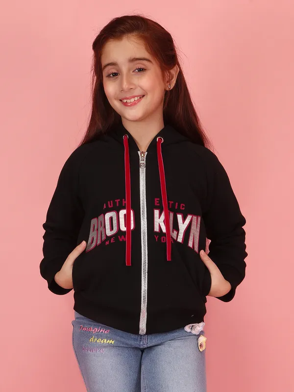 Cutecumber_Black_Winter_Casual_Hoodie_Brooklyn_Print_Drawstring_Full_Sleeve_Length_Sweatshirt_Jacket_Fleece_Fabric_Comfort_Front_Zipper_Closure_Party_Outfit_for_Baby_Girls_&_Kids_Age_1-15_Yrs`