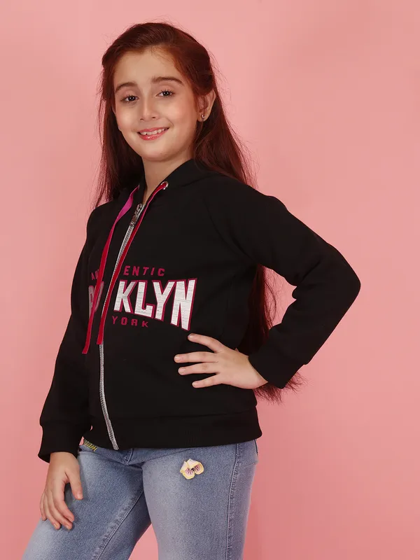 Cutecumber_Black_Winter_Casual_Hoodie_Brooklyn_Print_Drawstring_Full_Sleeve_Length_Sweatshirt_Jacket_Fleece_Fabric_Comfort_Front_Zipper_Closure_Party_Outfit_for_Baby_Girls_&_Kids_Age_1-15_Yrs`