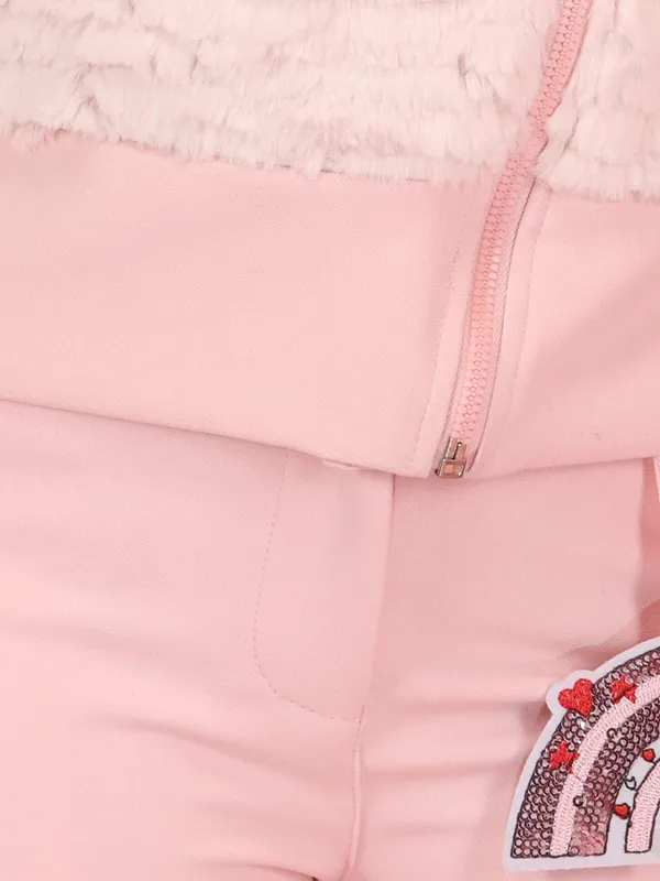 Cutecumber_Peach_Winter_Clothing_Set_Pink_Fur_Biker_Neck,_Full_Sleeve_Straight_Fit_Cargo_Pant_Polyester_Fabric_Jacket_Zipper_&_Button_Closure_Casual_&_Party_Outfit_For_Baby_Girls_&_Kids_Age_1-15_Yrs