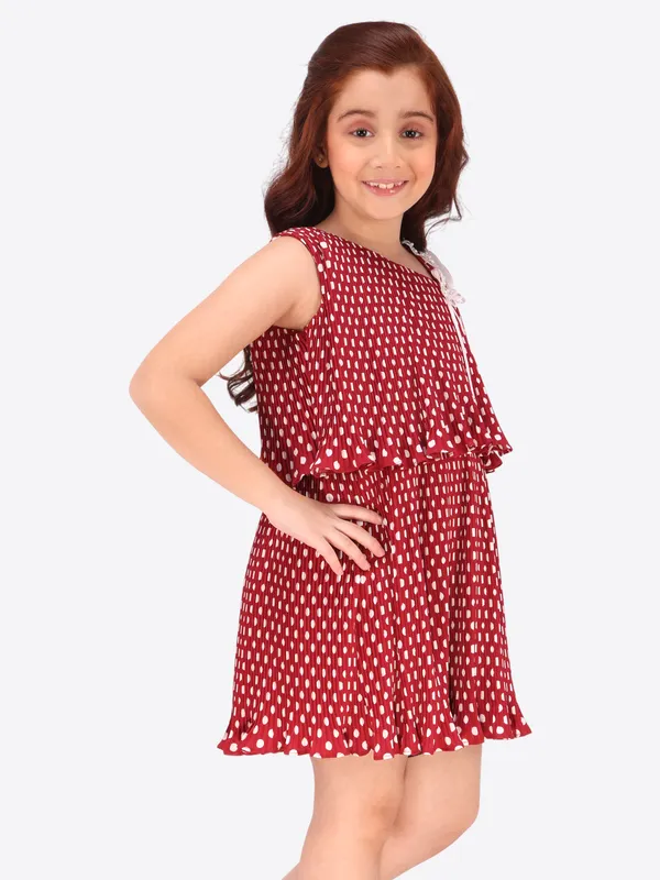 Maroon_Georgette_Flared_Sleeveless_Regular_Partywear_Dress_For_Girls