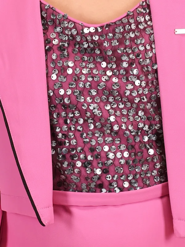 Cutecumber_Girls'_Western_Fuchsia_A-Line_Dress_with_Matching_Shrug_Sequin_Round_Collar_Full_Sleeve_Blazer_Front_Zip_Closure_Stylish_Party_&_Casual_Outfit_for_Baby_Girls_&_Kids_Age_1-15_Yrs