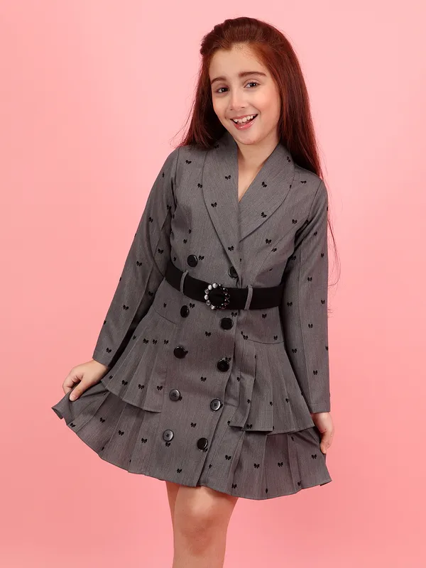 Cutecumber_Girls_Grey_Printed_Polyester_Blazer_Knee_Length_Dress_with_Belt_Stylish_Party_Birthday_Occassional_Wear_Outfit_for_Baby_Girls_&_Kids_(1�15_Years)