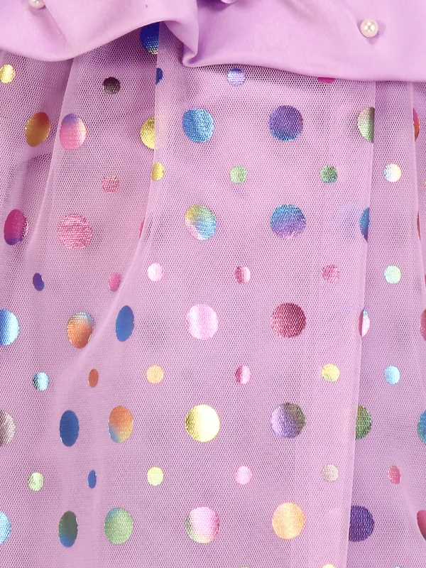 Cutecumber_Iridescent_foil_net_dress_with_satin_ruffle_detail.