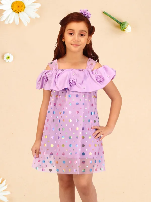 Cutecumber_Iridescent_foil_net_dress_with_satin_ruffle_detail.
