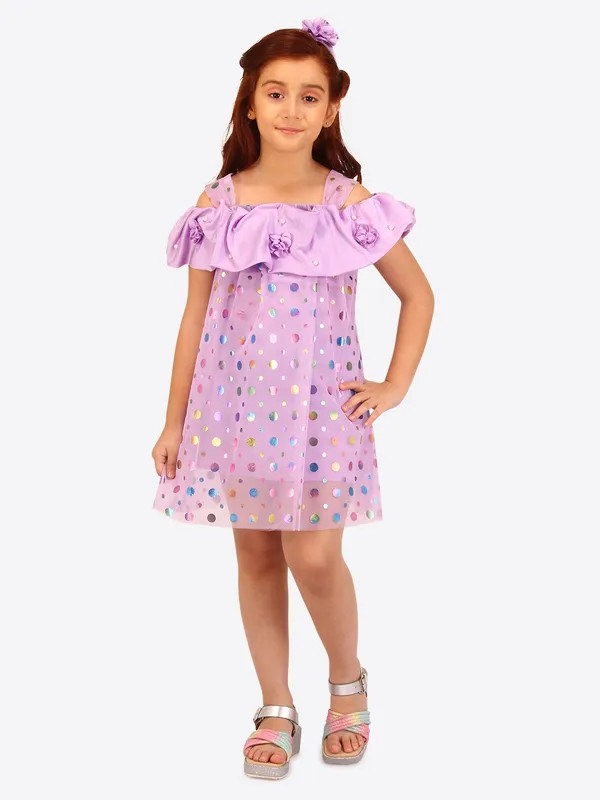 Cutecumber_Iridescent_foil_net_dress_with_satin_ruffle_detail.