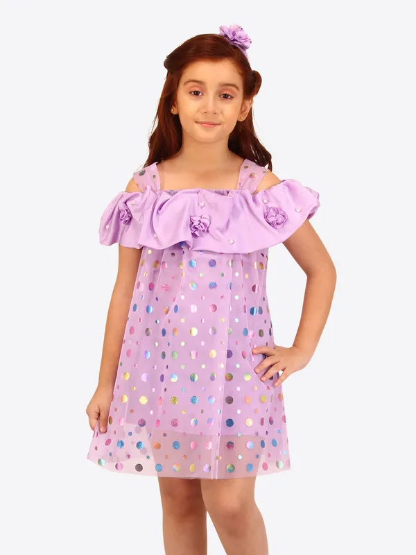 Cutecumber_Iridescent_foil_net_dress_with_satin_ruffle_detail.