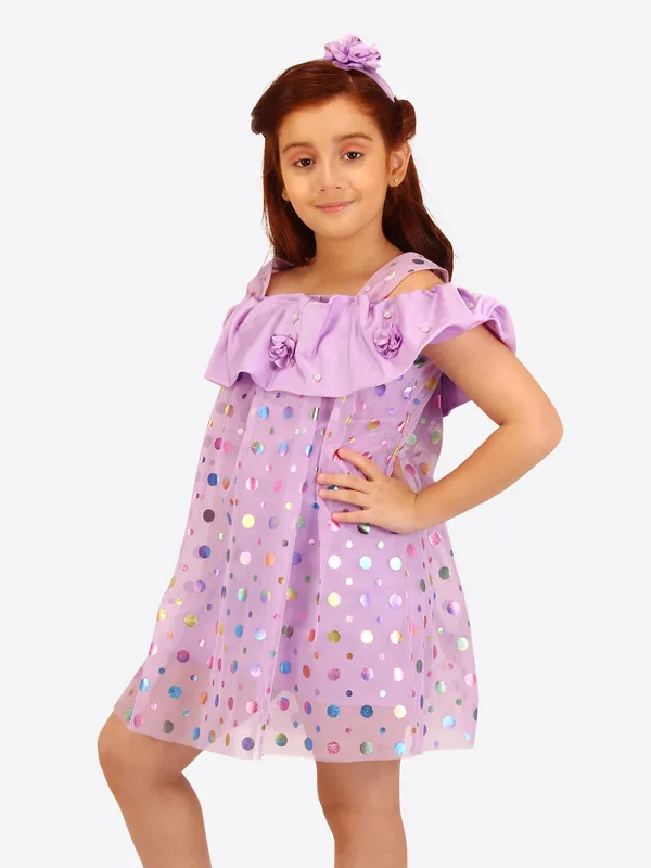 Cutecumber_Iridescent_foil_net_dress_with_satin_ruffle_detail.