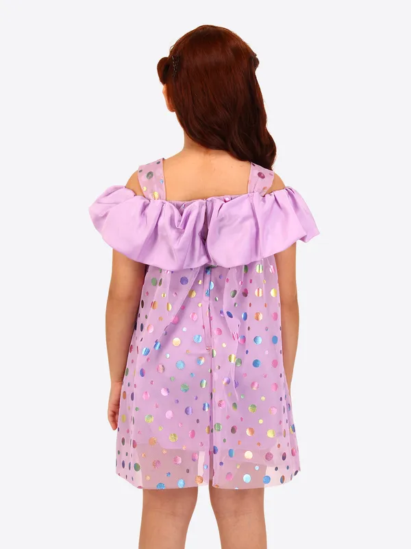 Cutecumber_Iridescent_foil_net_dress_with_satin_ruffle_detail.