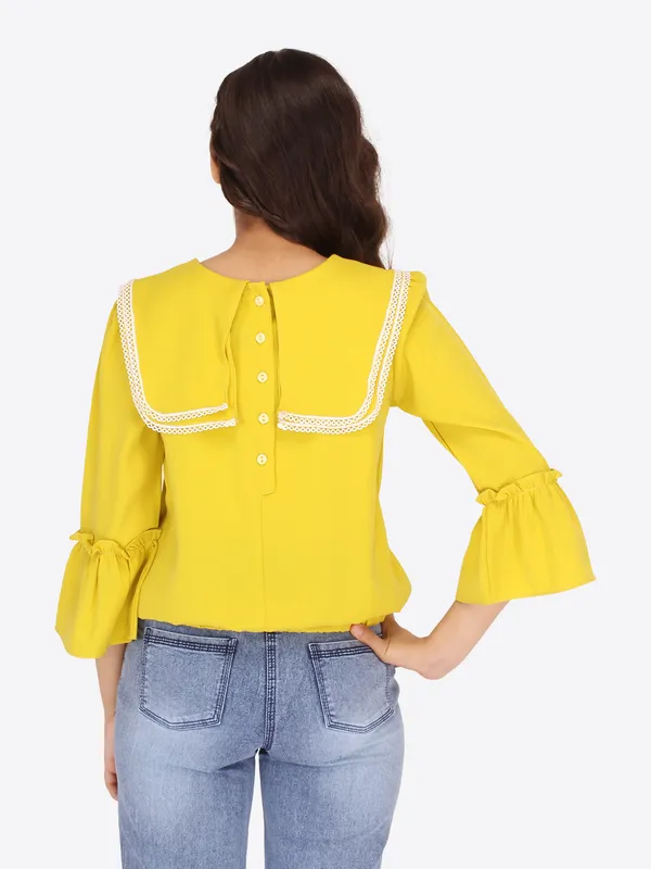 Cutecumber_Girls_Georgette_3/4th_Embroidered_Full_Sleeves_Top_Neon