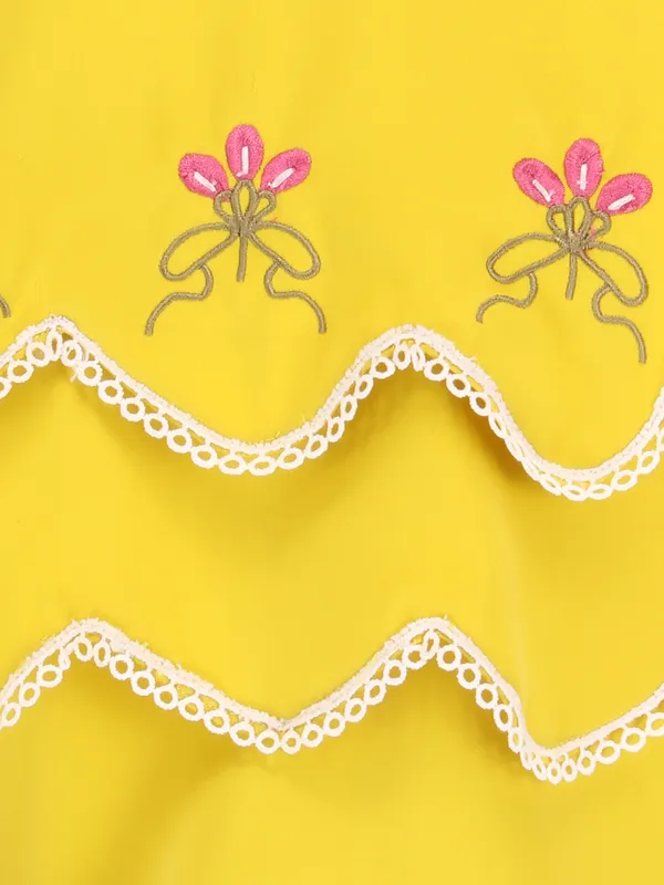 Cutecumber_Girls_Georgette_3/4th_Embroidered_Full_Sleeves_Top_Neon