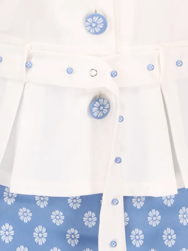 Cutecumber_Girls_Georgette_&_Twill_Combo_Set.Shirt_Style_Full_Sleeve_Peplum_Top_with_a_belt