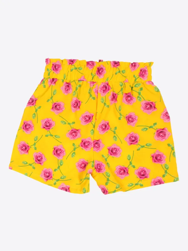 Cutecumber_Girls_Polyester_Shorts_-_Striped_&_Floral_Print,_Drawstring_Closure,_No_Pocket_-_Comfortable_Summer_Wear_for_Ages_1-15_(Pack_of_2)