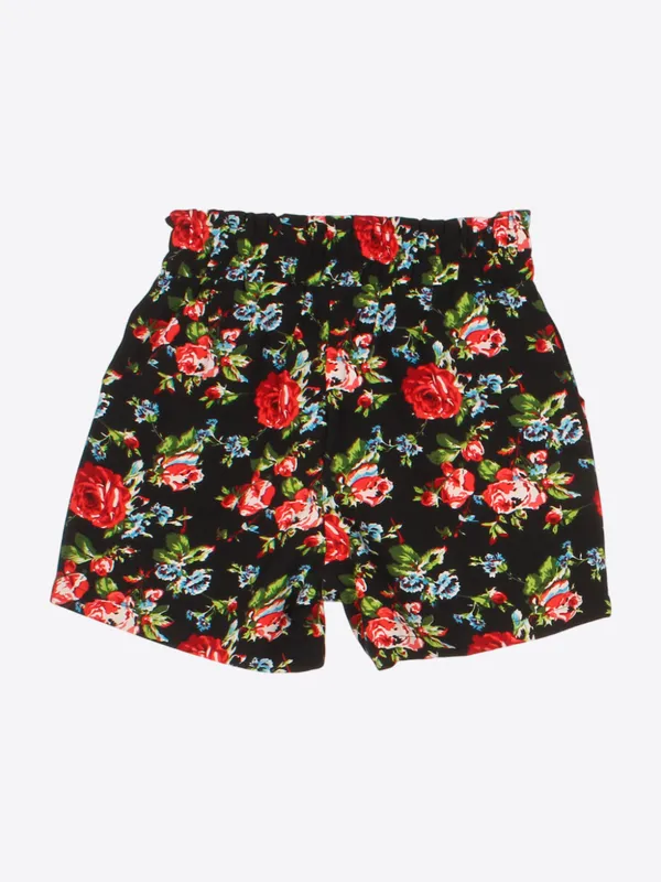 Cutecumber_Girls_Polyester_Shorts_-_Striped_&_Floral_Print,_Drawstring_Closure,_No_Pocket_-_Comfortable_Summer_Wear_for_Ages_1-15_(Pack_of_2)