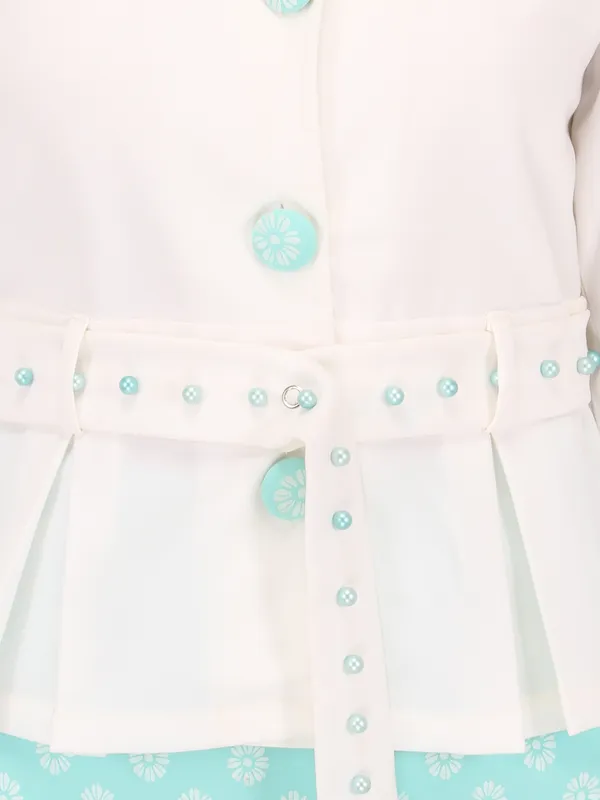 Cutecumber_Girls_Georgette_&_Twill_Combo_Set.Shirt_Style_Full_Sleeve_Peplum_Top_with_a_belt