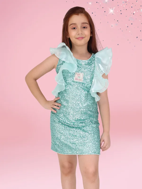 Emerald_Green_Sequined_Organza_Dress_for_Girls