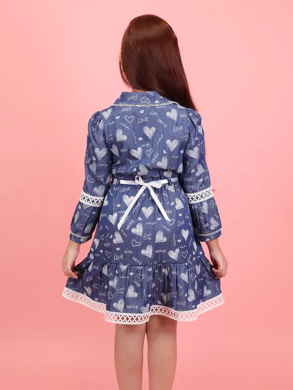 Cutecumber_Girls_Blue_Denim_Dress_�_Printed_Fabric,_White_Lace_Trim,_Shirt_Collar,_Cinched_Waistline,_Casual_for_Baby_Girls_Kids_Age_1-15_Years,_Designer_Denim_Outfit_Fashion