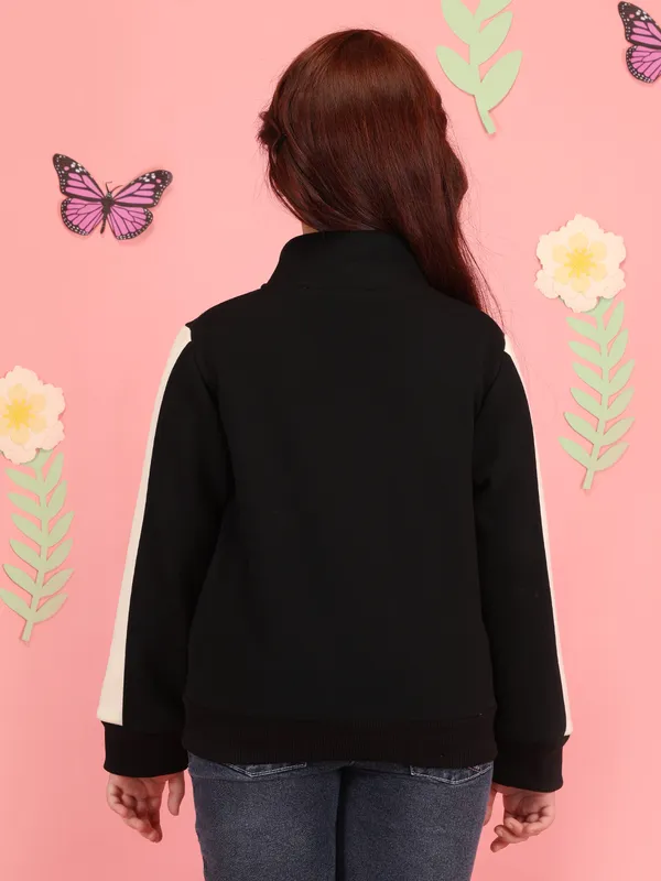 Cutecumber_Girls'_Black_Winter_Jacket_with_Front_Pockets_Fleece_Fabric_Mock_Neck_Full_Sleeve_Track_Style_Embellished_Print_Full_Zip_Closure_Fancy_Casual_Outfit_for_Baby_Girls_&_Kids_Age_1-15_Yrs