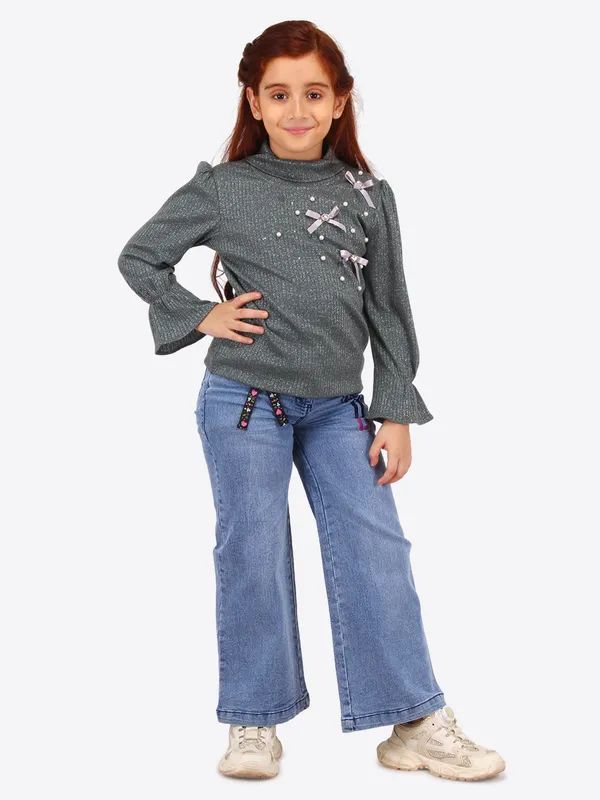 Cutecumber_Girls_Dazzling_Grey_Lurex_Knitted_Top_Soft_&_Stretchable_Fabric_Full_Sleeves_with_Elastic_Detailing_for_Snug_Fit_Winter_&_Summer_Outfit_for_Baby_Girls_&_Kid_Age_(1-15_Yrs)