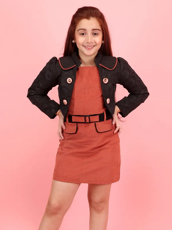 Cutecumber_Girls_Rust_Brown_Corduroy_&_Polyester_Bomber_Two_Piece_Dress_with_Belt_&_Contrast_Jacket_Full_Sleeve_Knee-Length_Party_Outfit_for_Baby_Girls_&_Kids_(1�15_Years)