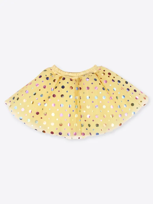 Cutecumber_Girls_Yellow_Foil_Print_Net_Skirt_�_Flared_Tutu_with_Elastic_Waistband,_Summer_for_Kids_&_Baby_Girls_(Age_1�15_Years)