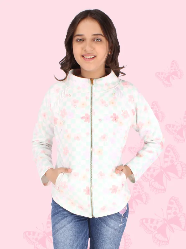 Cutecumber_Girls_Suede_Checkered_&_Floral_Printed_Green_Sweatshirt._CC6748A-GREEN-44