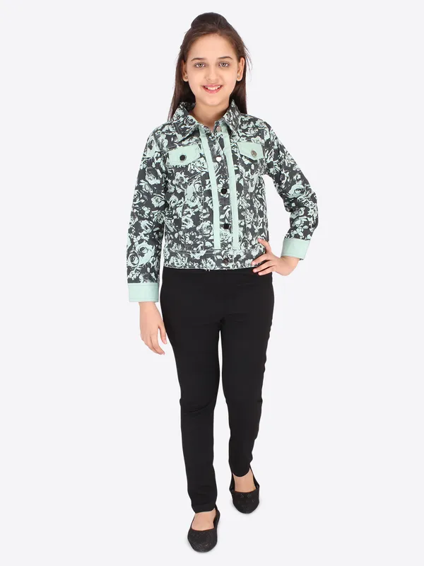 Cutecumber_Girls_Denim_Floral_Printed_Green_Jacket._CC5266A-GREEN-44