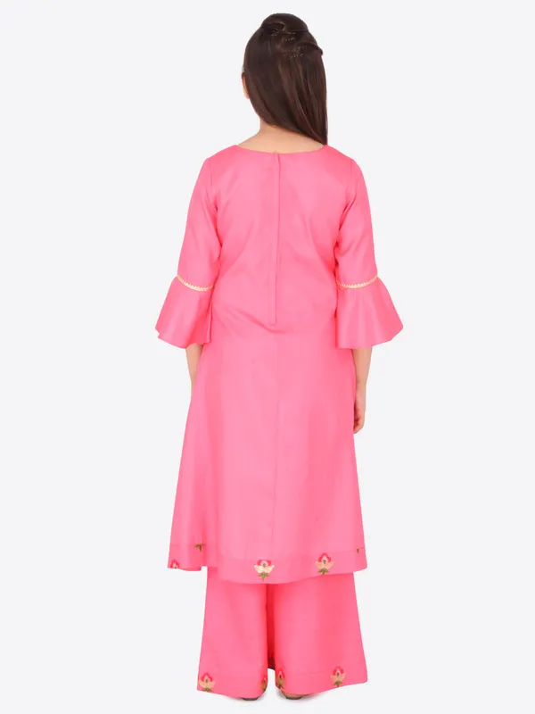 Cutecumber_Girls_Silk_Floral_Embroidered_Kurta_&_Palazzo_Set._CC5226AB-PINK-44