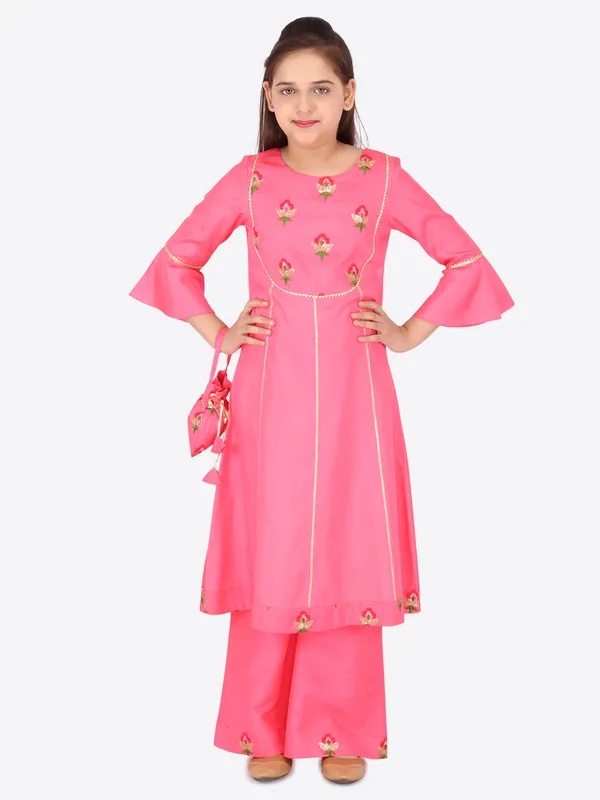 Cutecumber_Girls_Silk_Floral_Embroidered_Kurta_&_Palazzo_Set._CC5226AB-PINK-44