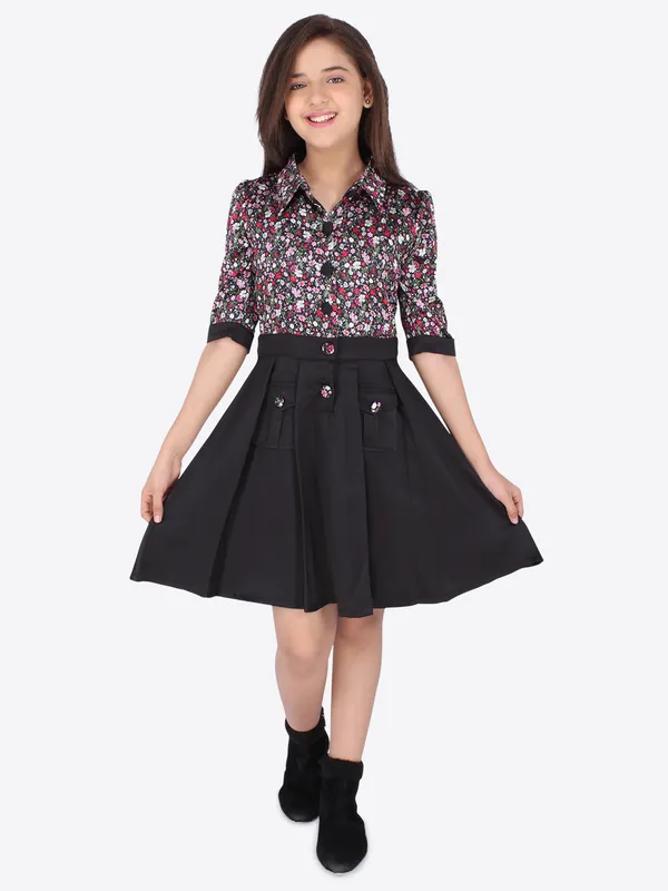 Cutecumber_Girls_Satin_Floral_Printed_Pleated_Black_Dress._CC6561D-BLACK-44