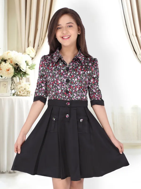 Cutecumber_Girls_Satin_Floral_Printed_Pleated_Black_Dress._CC6561D-BLACK-44