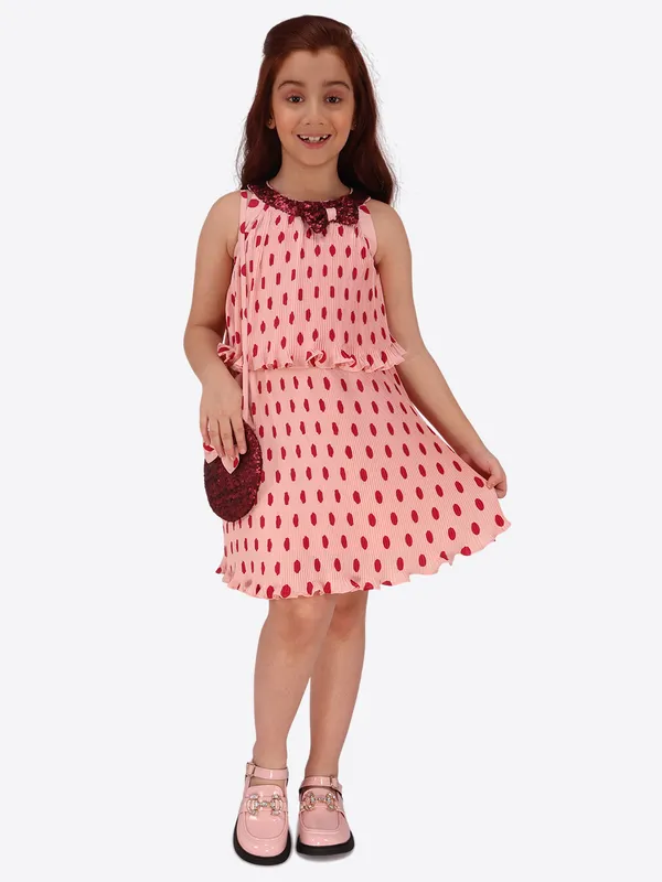 Peach_Georgette_Flared_Sleeveless_Regular_Partywear_Dress_For_Girls