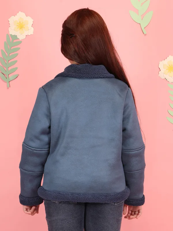 Cutecumber_Girls'_Navy_Winter_Jacket_Bomber_Fabric_Bicker_Neck,_Full_Sleeve_Bomber_Style_Kuromi_Embellished_Print_Full_Zipper_Closure_Fancy_Casual_Outfit_for_Baby_Girls_&_Kids_Age_1-15_Yrs