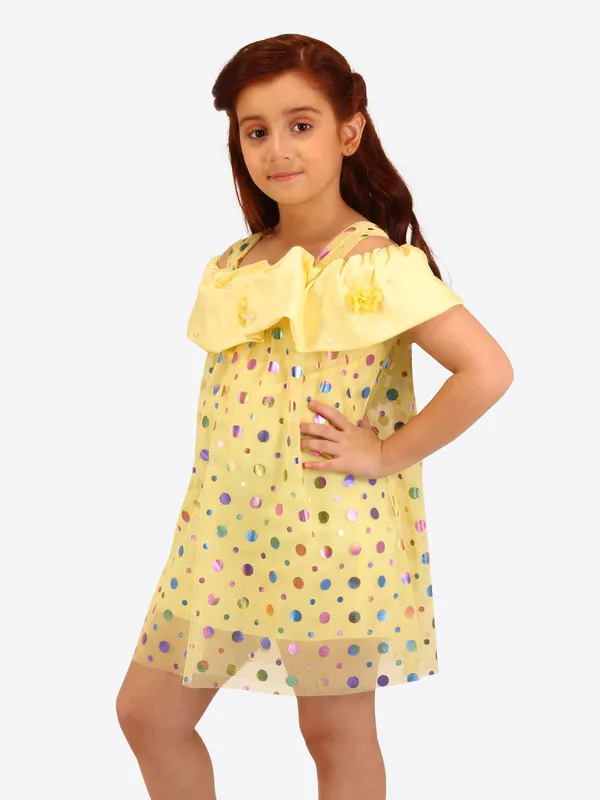 Cutecumber_Iridescent_foil_net_dress_with_satin_ruffle_detail.