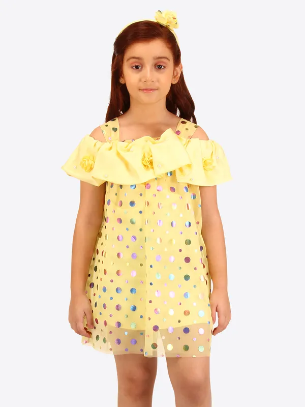 Cutecumber_Iridescent_foil_net_dress_with_satin_ruffle_detail.