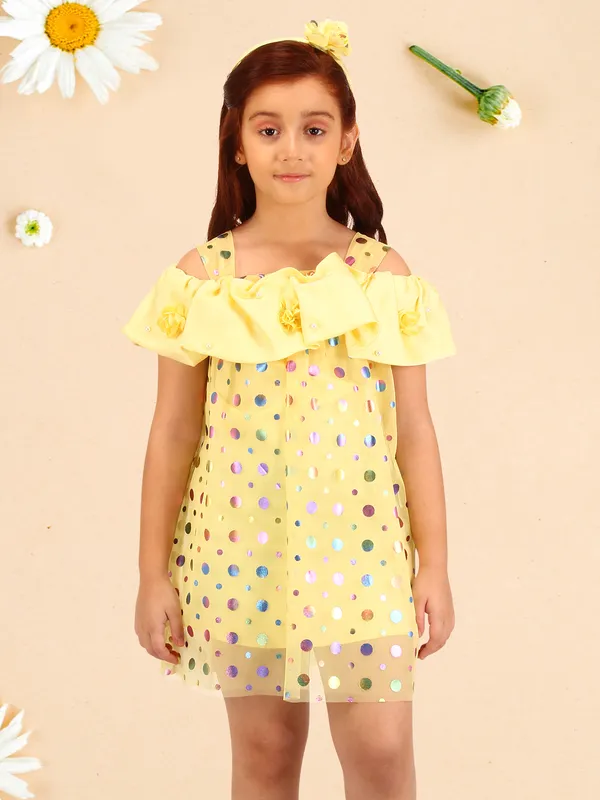 Cutecumber_Iridescent_foil_net_dress_with_satin_ruffle_detail.